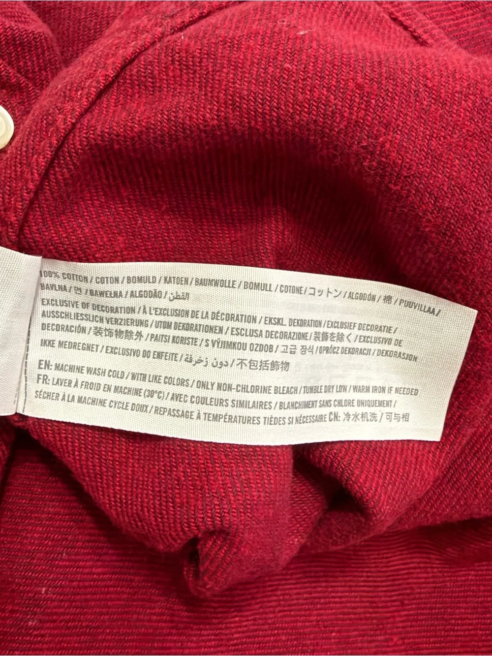 Abercrombie Boys Youth Long Sleeve Oxford Button Up Heather Red Size 15/16 Youth